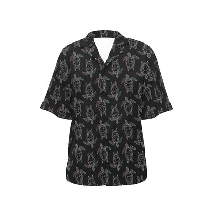 Sea Turtle Print Design LKS3012 Women's Hawaiian Shirt