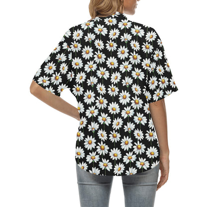Daisy Print Pattern Women's Hawaiian Shirt