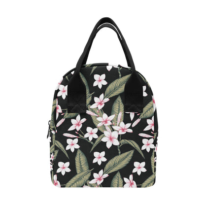 Plumeria Pattern Print Design PM021 Insulated Lunch Bag