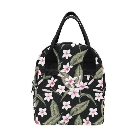 Plumeria Pattern Print Design PM021 Insulated Lunch Bag