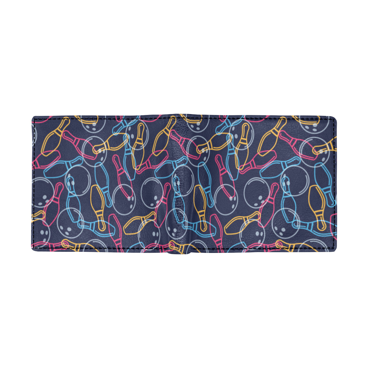 Bowling Pattern Print Design 07 Men's ID Card Wallet