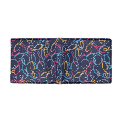Bowling Pattern Print Design 07 Men's ID Card Wallet