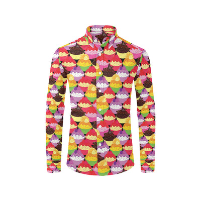 Cupcake Pattern Print Design CP02 Men's Long Sleeve Shirt