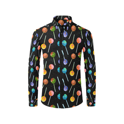 Lollipop Pattern Print Design LL04 Men's Long Sleeve Shirt
