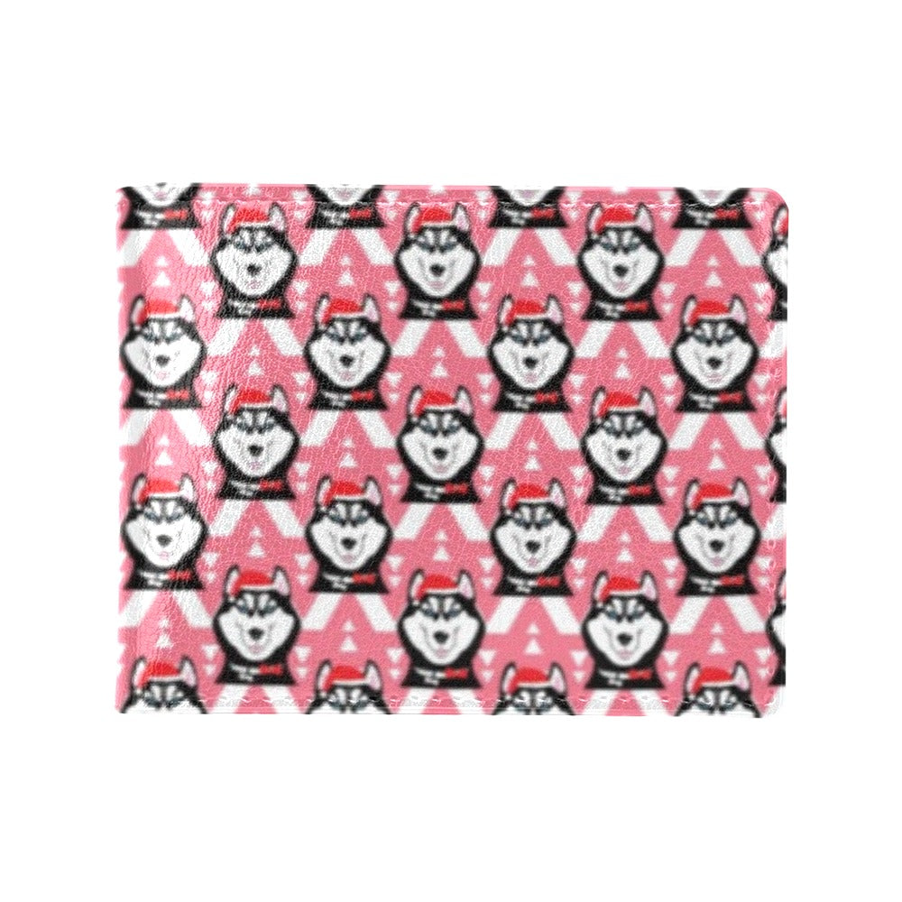 Siberian Huskies Christmas Themed Print Design LKS302 Men's ID Card Wallet