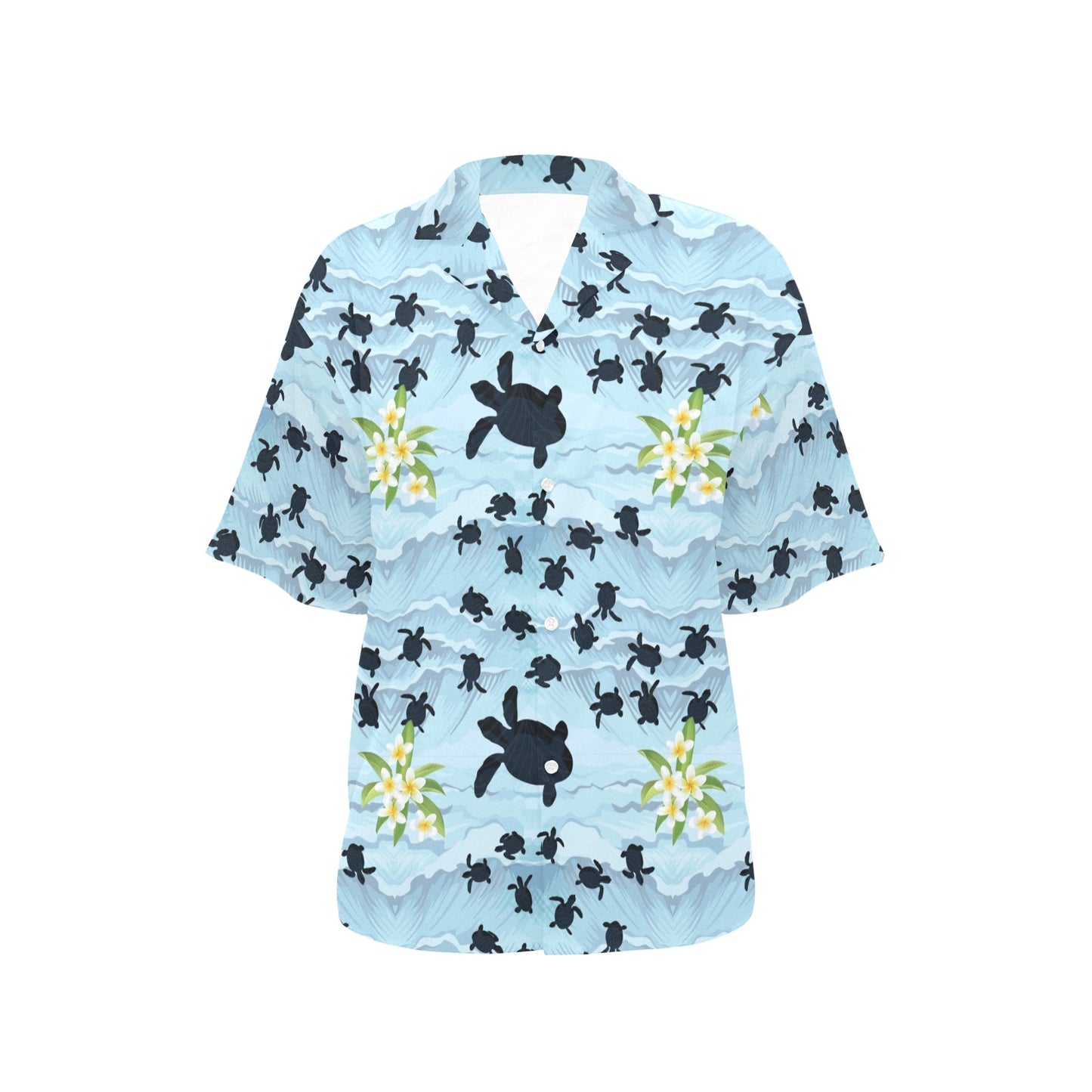 Sea Turtle Pattern Print Design T011 Women's Hawaiian Shirt