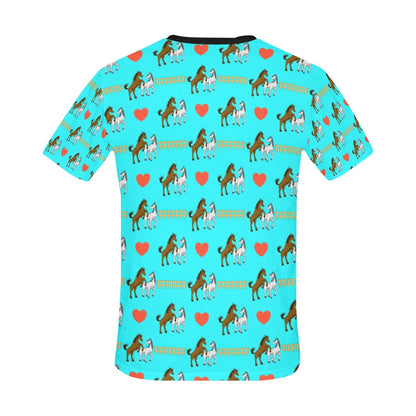 Horse Couple Love Print Design LKS309 Men's All Over Print T-shirt