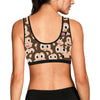 Emoji Monkey Print Pattern Sports Bra