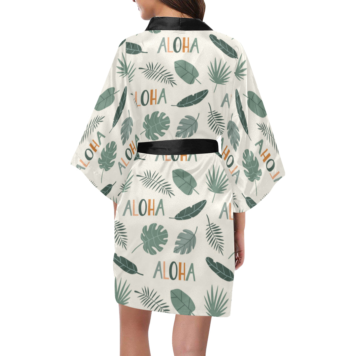 Aloha Hawaii Pattern Print Design 05 Women's Short Kimono
