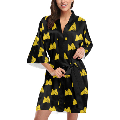 Nachos Pattern Print Design A02 Women's Short Kimono