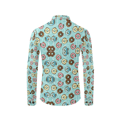 Emoji Donut Print Pattern Men's Long Sleeve Shirt