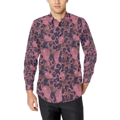 Octopus Pattern Print Design A03 Men's Long Sleeve Shirt