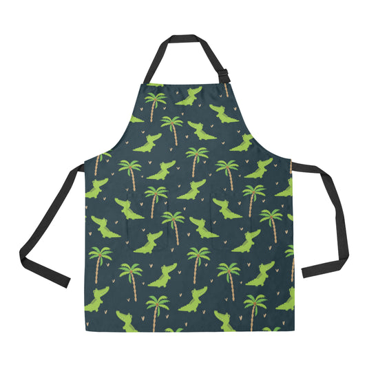 Alligator Pattern Print Design 02 Apron with Pocket