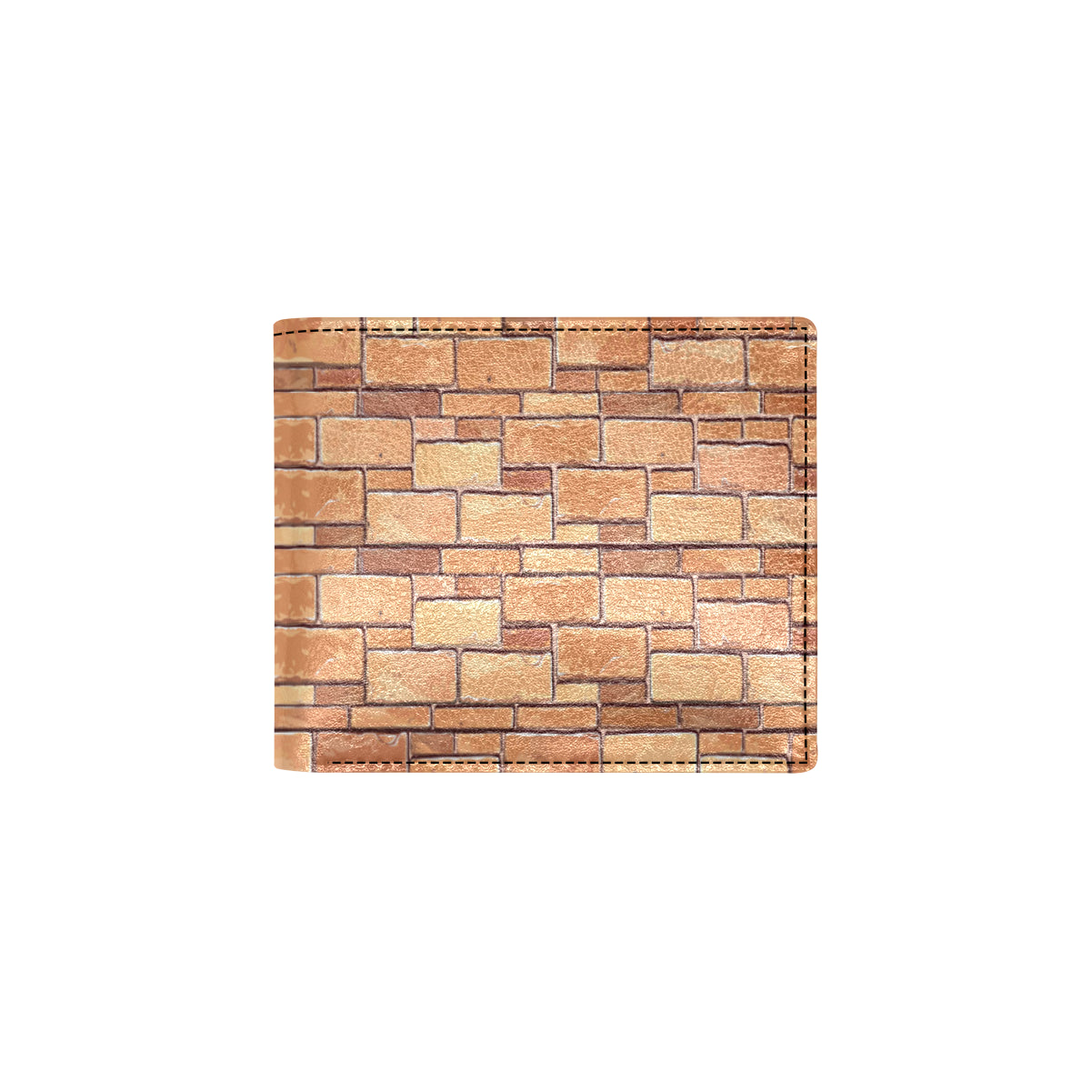 Brick Pattern Print Design 01 Men's ID Card Wallet