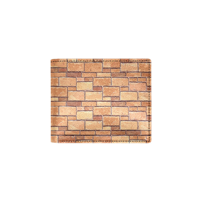 Brick Pattern Print Design 01 Men's ID Card Wallet