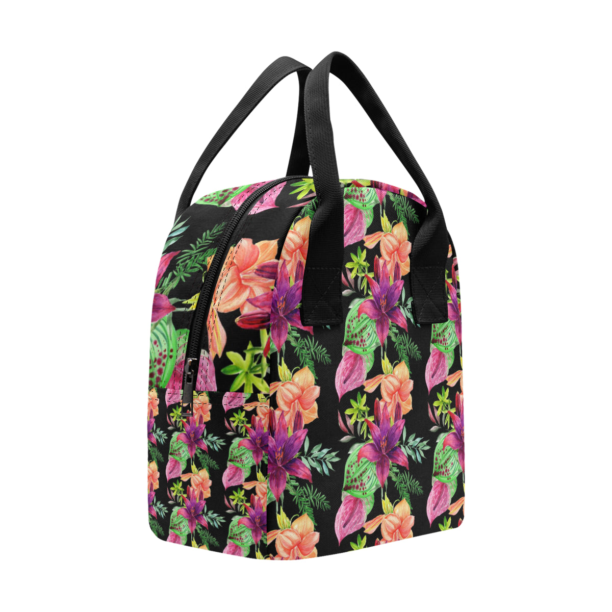 Amaryllis Pattern Print Design AL09 Insulated Lunch Bag