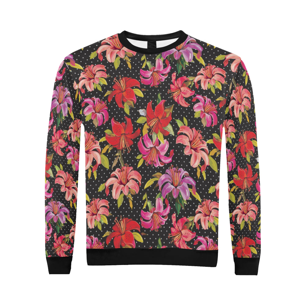 Lily Pattern Print Design LY012 Men Long Sleeve Sweatshirt