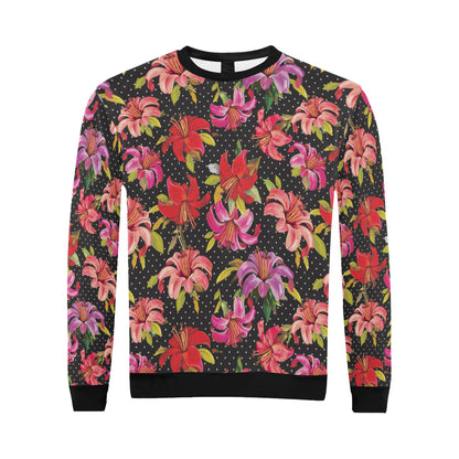 Lily Pattern Print Design LY012 Men Long Sleeve Sweatshirt