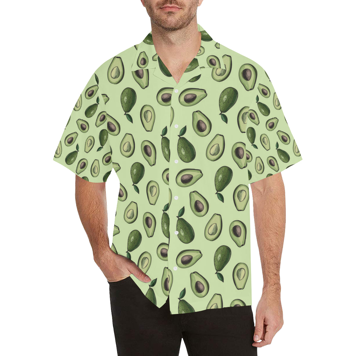 Avocado Pattern Print Design 02 Men's Hawaiian Shirt
