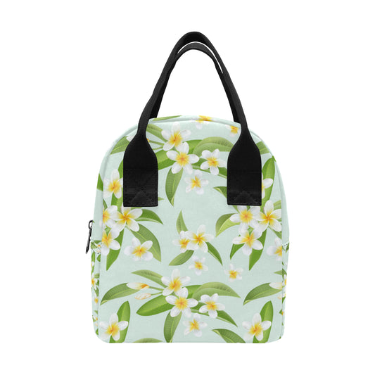 Yellow Plumeria Pattern Print Design PM024 Insulated Lunch Bag