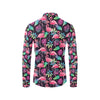 Flamingo Tropical leaves Neon Print Men's Long Sleeve Shirt