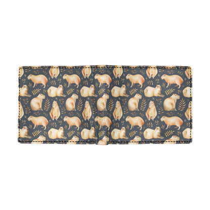 Capybara Pattern Print Design 02 Men's ID Card Wallet