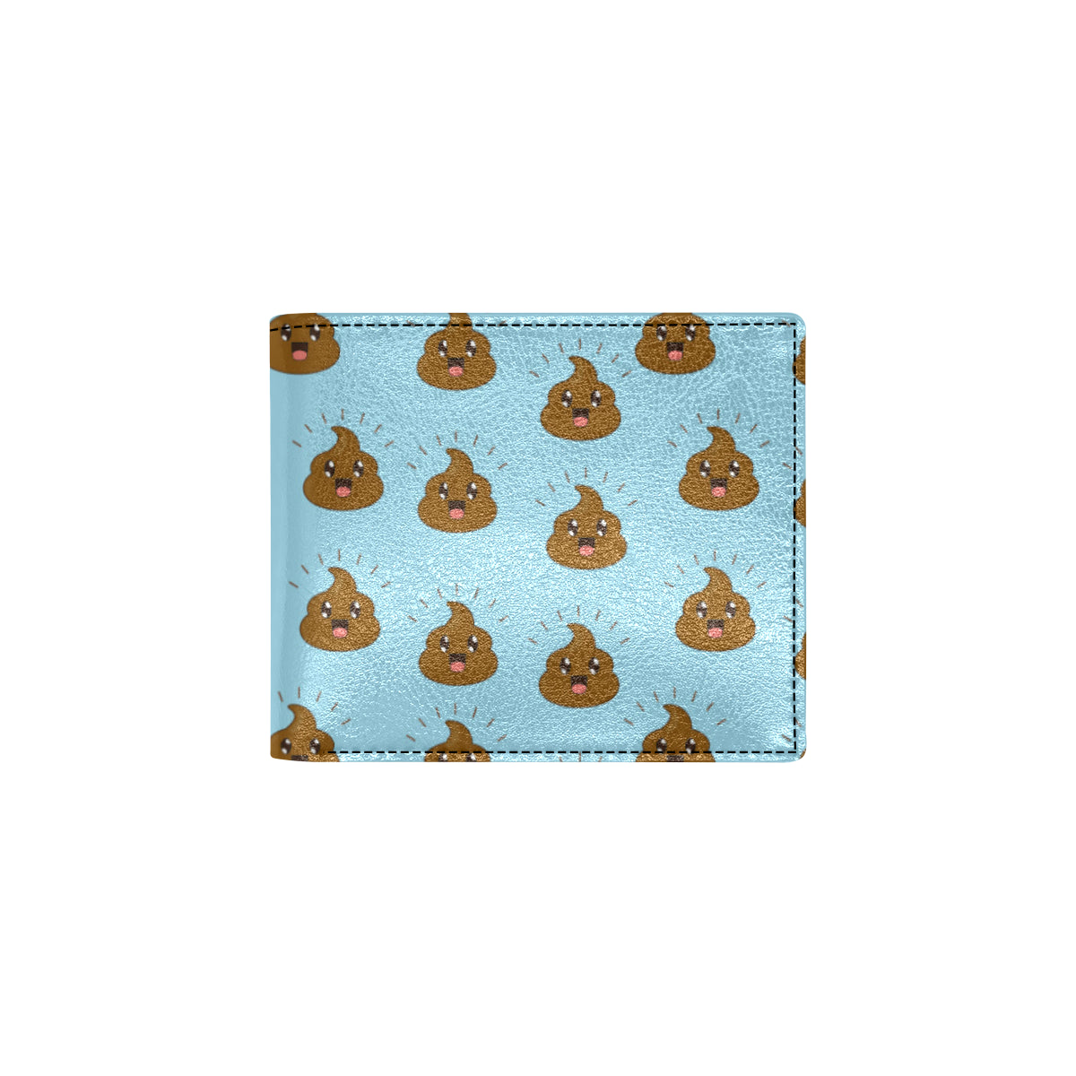 Poop Emoji Pattern Print Design A03 Men's ID Card Wallet
