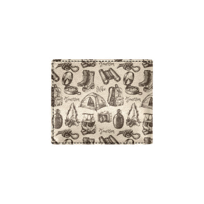 Camping Pattern Print Design 01 Men's ID Card Wallet