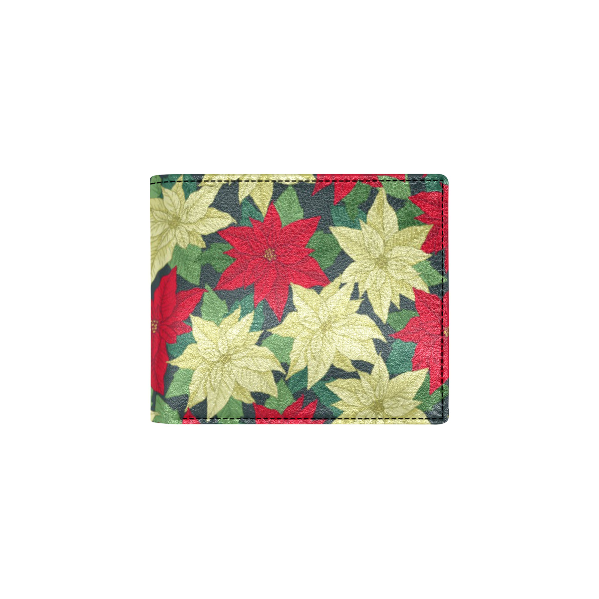 Poinsettia Pattern Print Design POT06 Men's ID Card Wallet