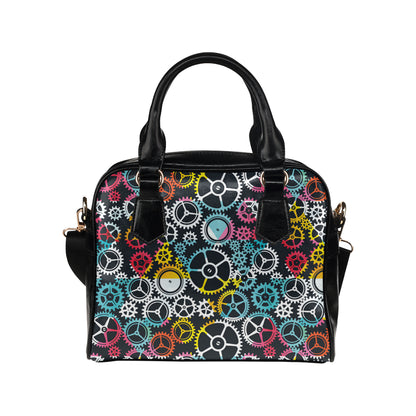 Mechanic Pattern Print Design 02 Shoulder Handbag