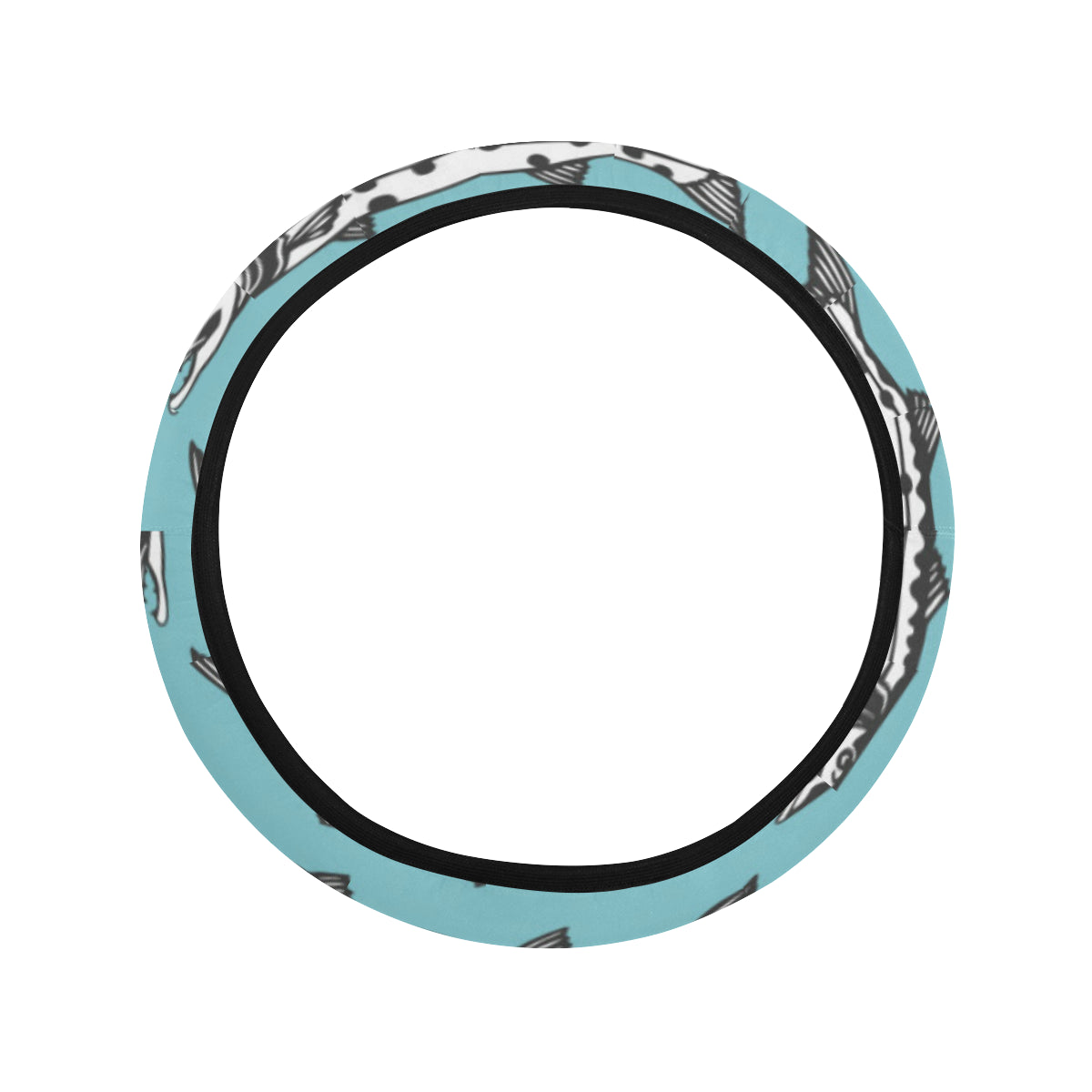 Barracuda Pattern Print Design 03 Steering Wheel Cover with Elastic Edge