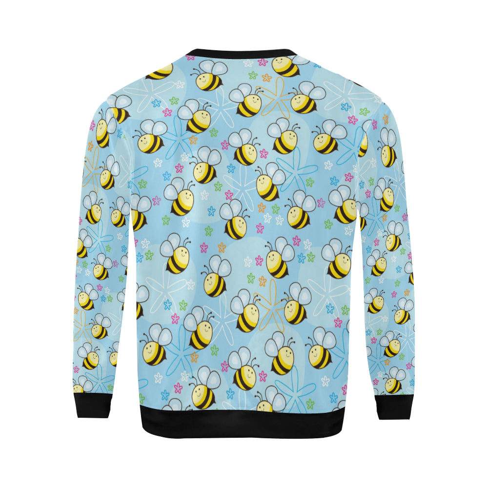 Bee Pattern Print Design BEE03 Men Long Sleeve Sweatshirt