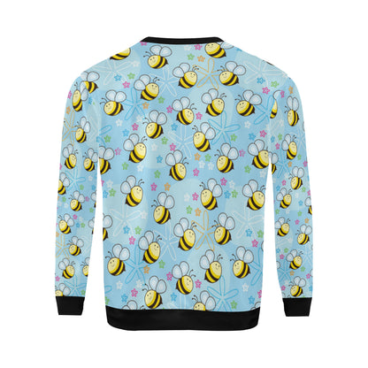 Bee Pattern Print Design BEE03 Men Long Sleeve Sweatshirt