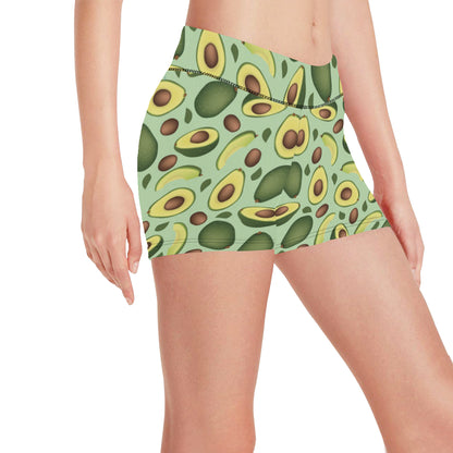Avocado Pattern Print Design AC01 Yoga Shorts
