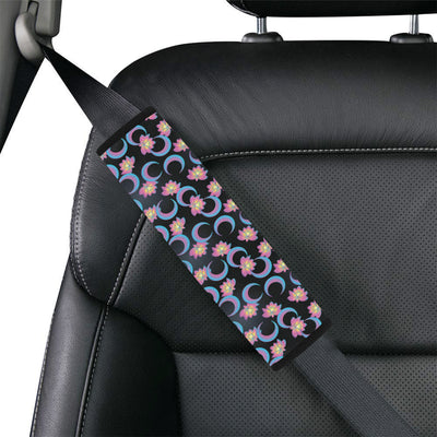 Lotus with Moon Pink Print Themed Car Seat Belt Cover