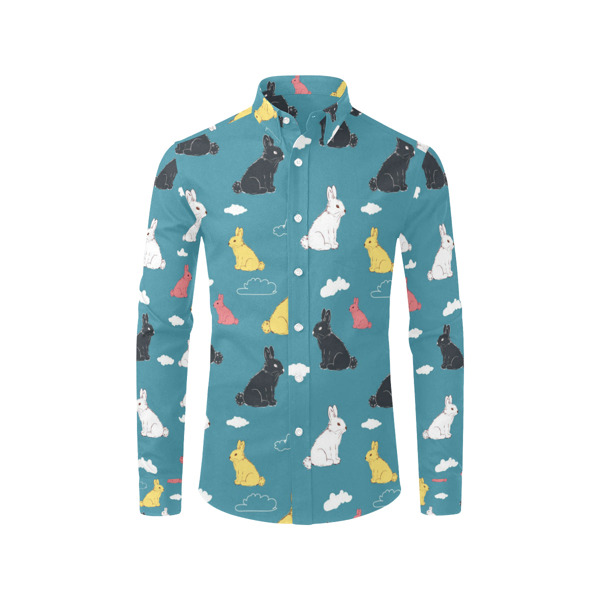 Rabbit Pattern Print Design RB014 Men's Long Sleeve Shirt
