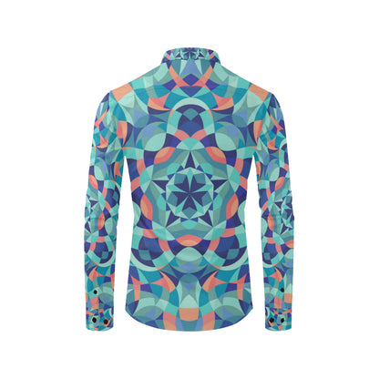 Kaleidoscope Pattern Print Design 03 Men's Long Sleeve Shirt
