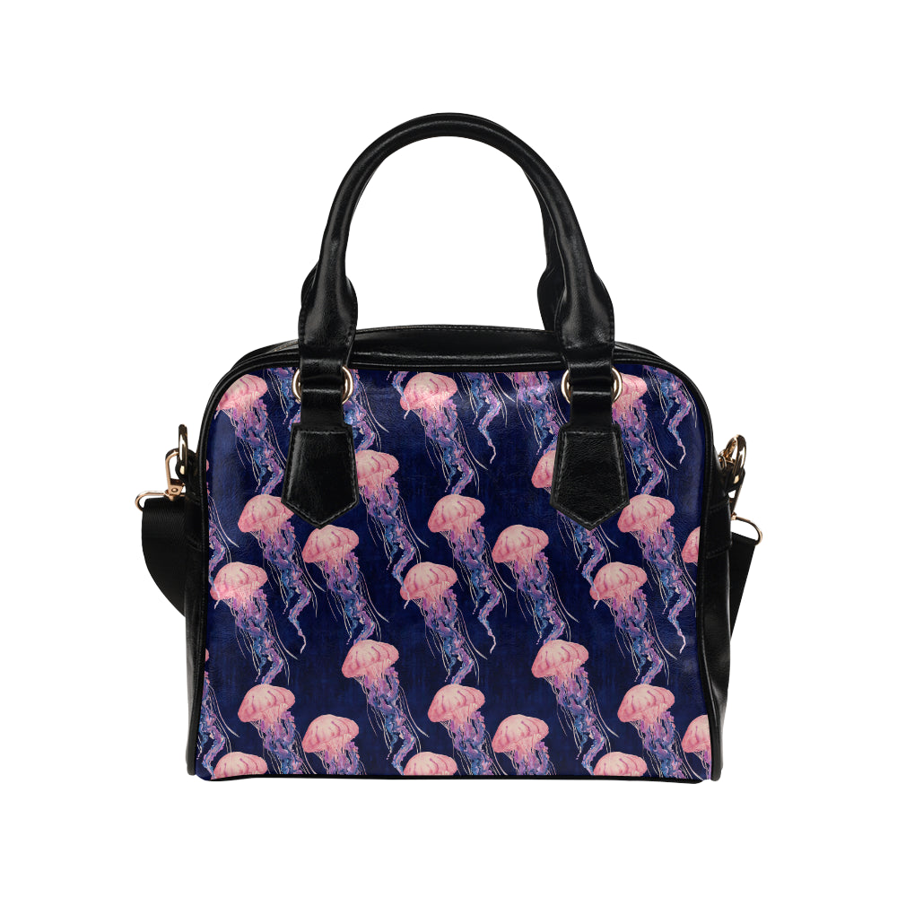 Jellyfish Pattern Print Design 03 Shoulder Handbag