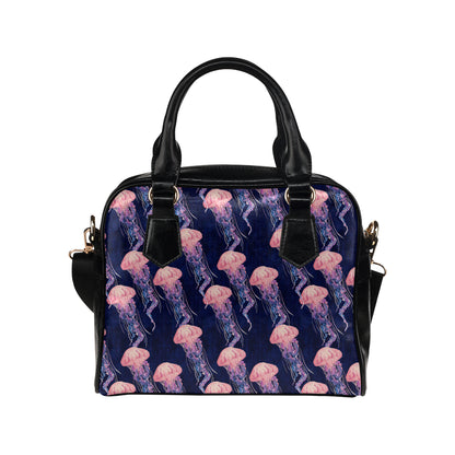 Jellyfish Pattern Print Design 03 Shoulder Handbag