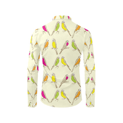 Parakeet Pattern Print Design A01 Men's Long Sleeve Shirt