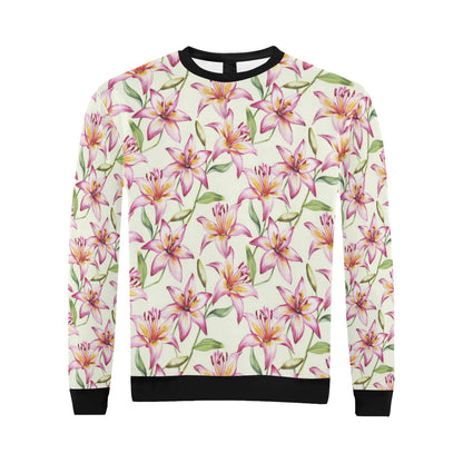 Lily Pattern Print Design LY011 Men Long Sleeve Sweatshirt