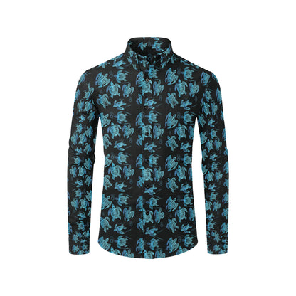 Tribal Turtle Polynesian Themed Design Men's Long Sleeve Shirt