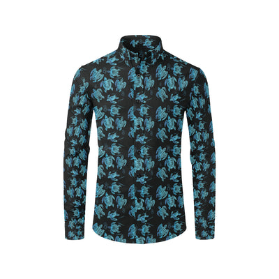 Tribal Turtle Polynesian Themed Design Men's Long Sleeve Shirt