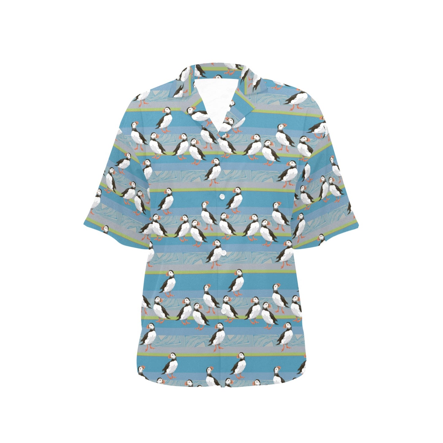 Puffin Pattern Print Design A01 Women's Hawaiian Shirt