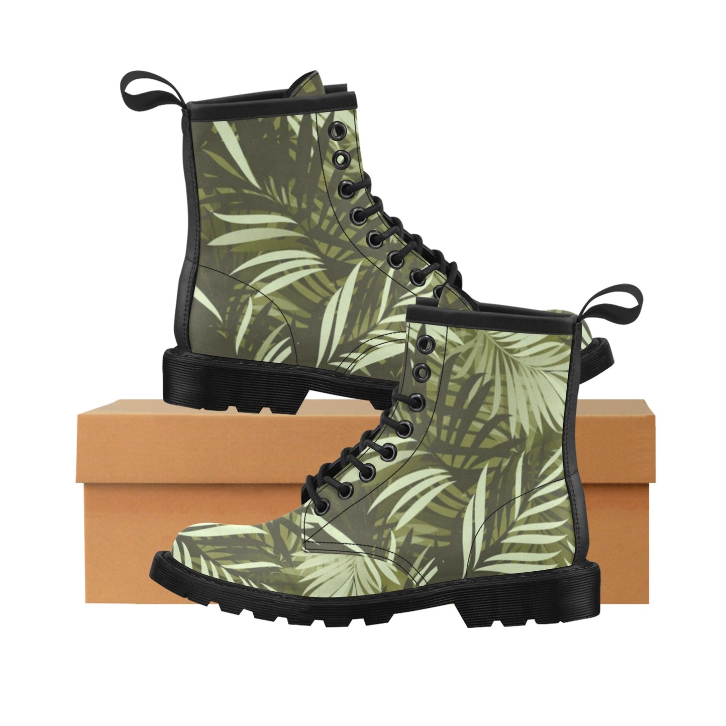 Palm Leaves Pattern Print Design PL05 Women's Boots