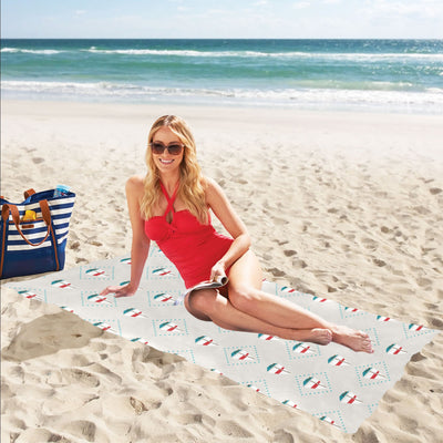 Sailboat Print Design LKS301 Beach Towel 32" x 71"