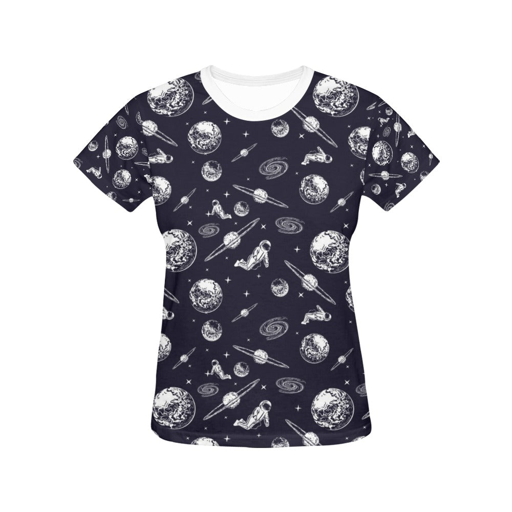 Space Astronaut Print Design LKS302 Women's  T-shirt