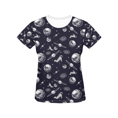 Space Astronaut Print Design LKS302 Women's  T-shirt