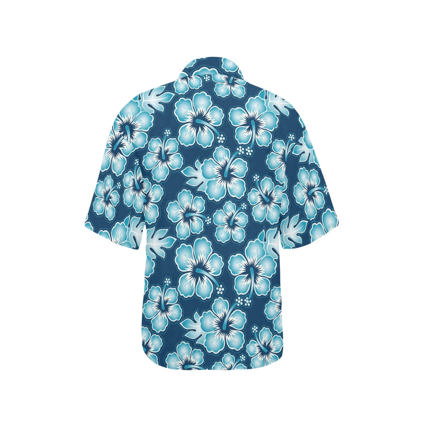 Blue Hibiscus Pattern Print Design HB011 Women's Hawaiian Shirt
