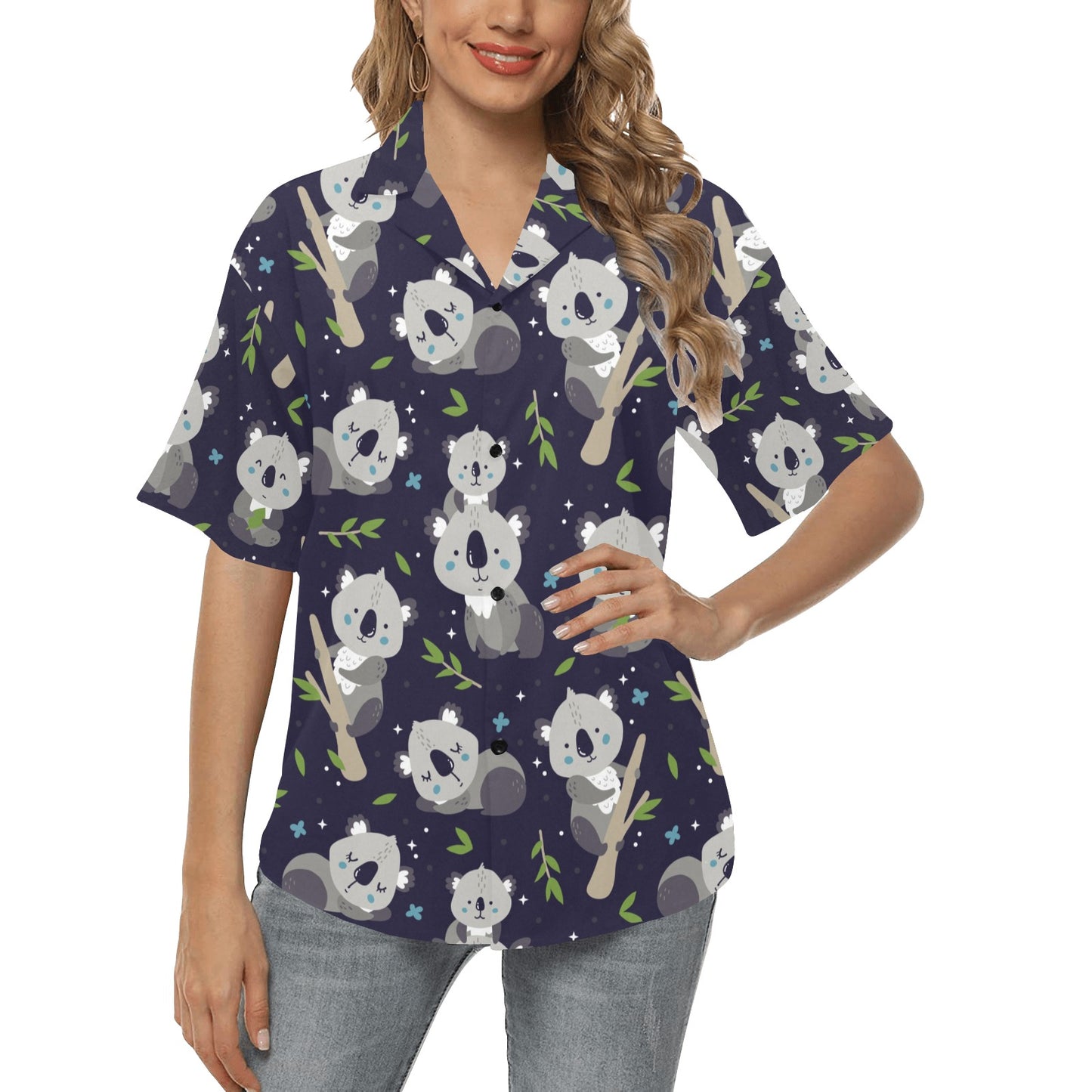 Koala Pattern Print Design 04 Women's Hawaiian Shirt